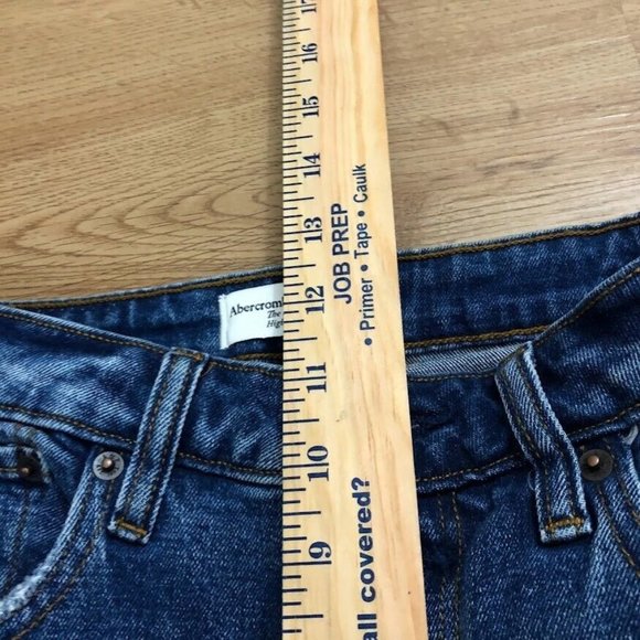 Abercrombie & Fitch The Mom High Rise Jeans 25 Raw Blue Medium Vintage Retro - Picture 5 of 10